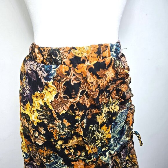 VTG Women's Black Brown Whimsigoth Floral Tiered Maxi Pull on Skirt Y2K 90s - Picture 6 of 10